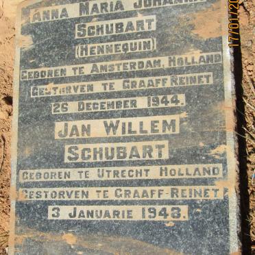 SCHUBART Jan Willem -1948 &amp; Anna Maria Johanna HENNEQUIN -1944