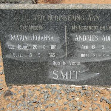 SMIT Andries Adriaan 1879-1961 &amp; Maria Johanna BLOM 1881-1965