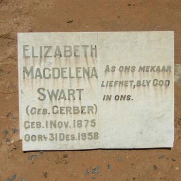 SWART Elizabeth Magdelena nee GERBER 1875-1958