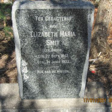 SMIT Elizabeth Maria nee SMOOK 1852-1933