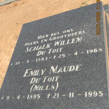 TOIT Schalk Willem, du 1893-1968 &amp; Emily Maude MILLS 1895-1995