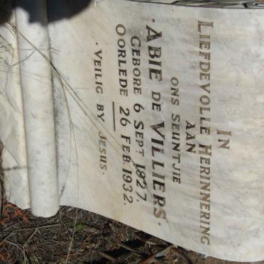 VILLIERS Abie, de 1927-1932