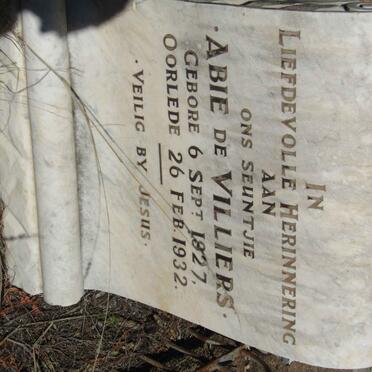 VILLIERS Abie, de 1927-1932