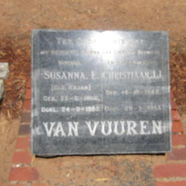 VUUREN Christiaan J.J., van 1943-1955 &amp; Susanna E. KILIAN 1908-1952