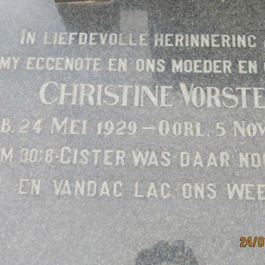 VORSTER Johannes 1923-2003 &amp; Petronella Aletta 1925-1963 :: VORSTER Christine 1929-1995
