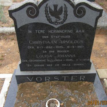 VORSTER Christiaan Arnoldus 1892-1967 &amp; Louisa Johanna SCHOEMAN 1894-1973