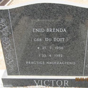 VICTOR Enid Brenda nee DU TOIT 1956-1982