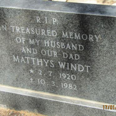 WINDT Matthys 1920-1982