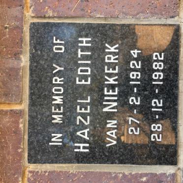 NIEKERK Hazel Edith, van 1924-1982