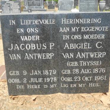 ANTWERP Jacobus P., van 1879-1978 &amp; Abigiël C. THYSSE 1876-1961