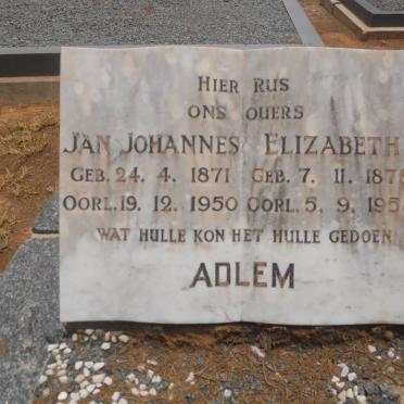 ADLEM Jan Johannes 1871-1950 &amp; Elizabeth 1875-1958