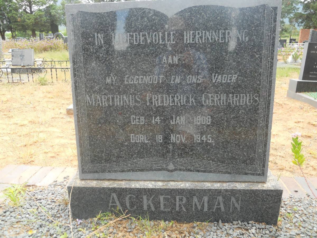 ACKERMAN Marthinus Frederick Gerhardus 1908-1945