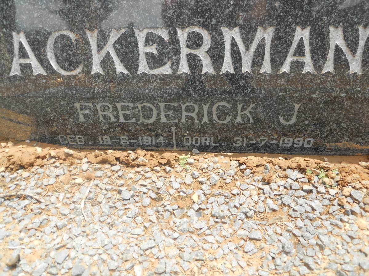 ACKERMAN Frederick J. 1914-1990