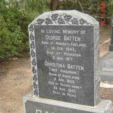 BATTEN George 1845-1917 &amp; Christina  KINCHORN 1853-1942
