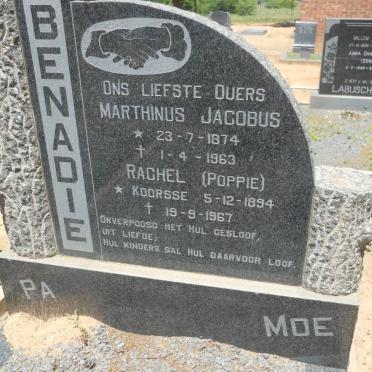 BENADIE Marthinus Jacobus 1874-1963 &amp; Rachel KOORSSE 1894-1967
