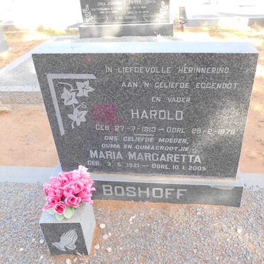 BOSHOFF Harold 1913-1976 &amp; Maria Margaretta 1921-2005
