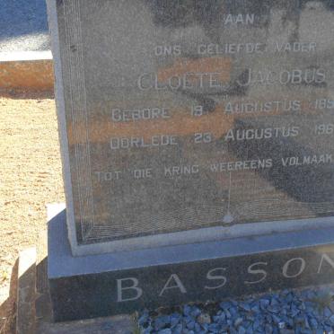 BASSON Cloete Jacobus 1892-1969