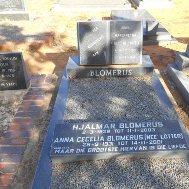 BLOMERUS Anna Margaretha nee DE WET 1890-1986 :: BLOMERUS Hjalmar 1928-2003 &amp; Anna Cecelia LÖTTER 1931-2001