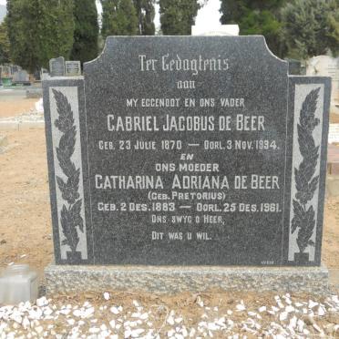 BEER Gabriel Jacobus, de 1870-1934 &amp; Catharina Adriana PRETORIUS 1883-1961