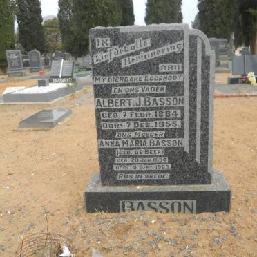 BASSON Albert J. 1884-1955 &amp; Anna Maria DE BEER 1884-1963
