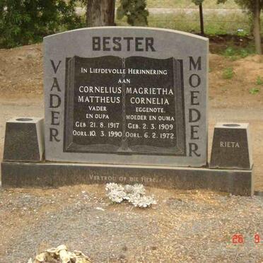 BESTER Cornelius Mattheus 1917-1990 &amp; Magrietha Cornelia 1909-1972
