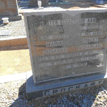 CROCKART Robert Macfarlane 1??4-1967 &amp; Maria Susanna 1906-1970