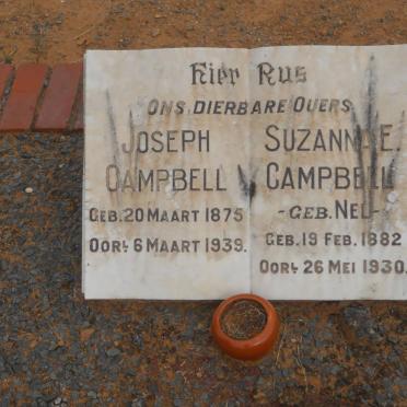 CAMPBELL Joseph 1875-1939 &amp; Suzanna E. NEL 1882-1930