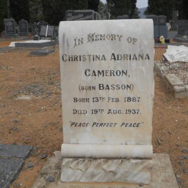 CAMERON Christina Adriana nee BASSON 1887-1937
