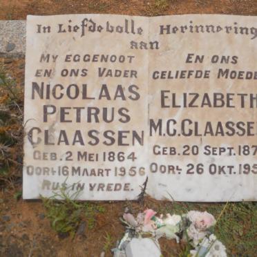CLAASSEN Nicolaas Petrus 1864-1956 &amp; Elizabeth M.C. 1871-1958