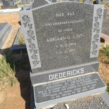 DIEDERICKS Adriaan G.J. 1904-1977 &amp; Johanna J.C. 1924-2001