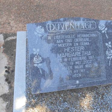DUVENHAGE Hester Margaretha 1917-2002