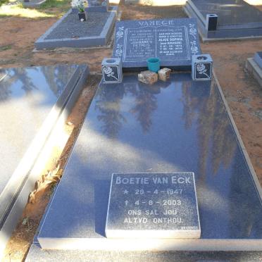 ECK Johannes Petrus, van 1911-1997 &amp; Alice Sophia KRUGER 1914-2014 :: VAN ECK Boetie 1947-2003