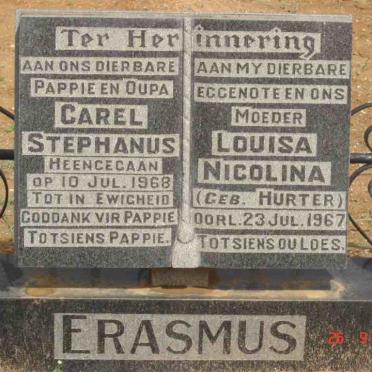 ERASMUS Carel Stephanus -1968 &amp; Louisa Nicolina HURTER -1967