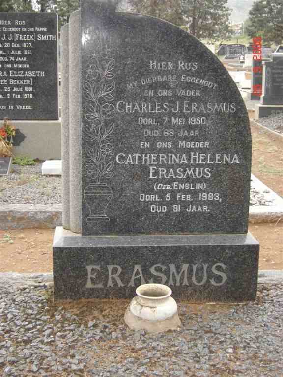 ERASMUS Charles J. -1950 &amp; Catherina Helena ENSLIN -1963