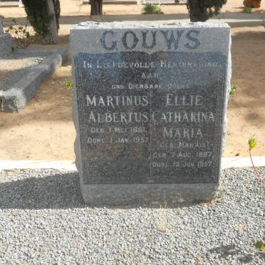 GOUWS Martinus Albertus 1881-1957 &amp; Ellie Catharina Maria MARAIS 1887-1957