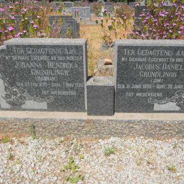 GRUNDLINGH Jacobus Daniel 1895-1958 &amp; Johanna Hendrika 1899-1980
