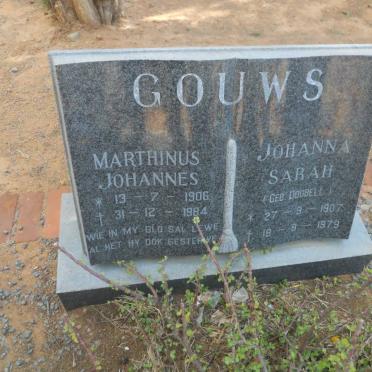 GOUWS Marthinus Johannes 1906-1984 &amp; Johanna Sarah DOUBELL 1907-1979