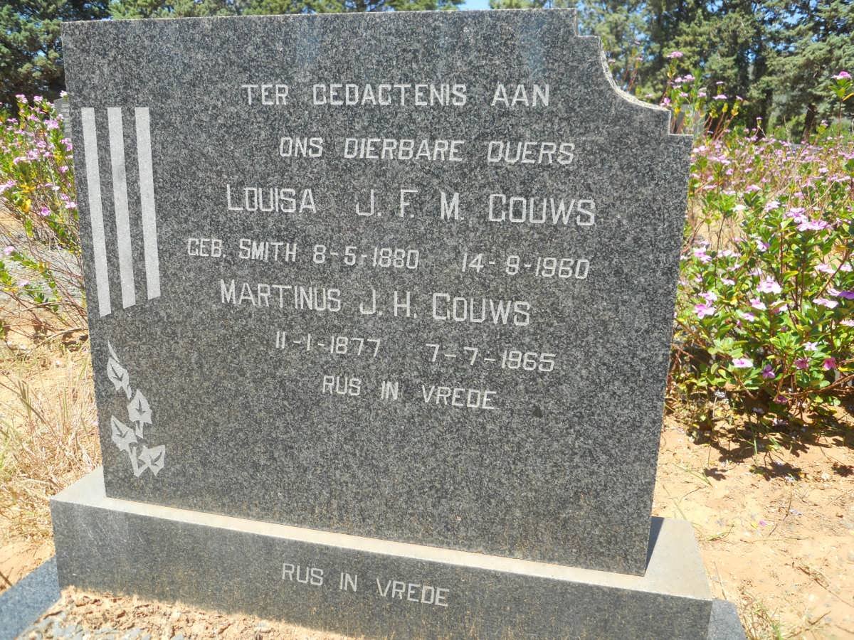 GOUWS Martinus J.H. 1877-1965 &amp; Louisa J.F.M. SMITH 1880-1960