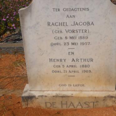 HAAST Henry Arthur, de 1880-1969 &amp; Rachel Jacoba VORSTER 1889-1957