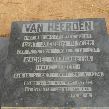 HEERDEN Gert Jacobus Olivier, van 1899-1935 &amp; Rachel Margaretha JOUBERT 1907-1974