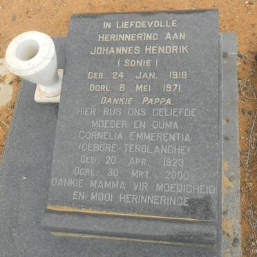 HAAST Johannes Hendrik, de 1918-1971 &amp; Cornelia Emmerentia TERBLANCHE 1923-2000