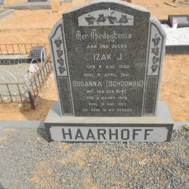 HAARHOFF Izak J. 1890-1931 &amp; Susanna SCHOOMBIE voorheen HAARHOFF nee VAN DEN BERG 1892-1983