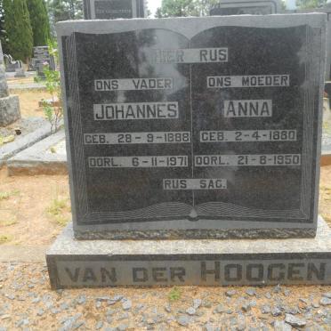HOOGEN Johannes, van der 1888-1971 &amp; Anna 1880-1950