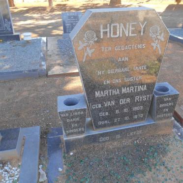 HONEY Martha Martina nee VAN DER RYST 1903-1970