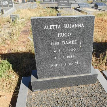 HUGO Aletta Susanna nee DAMES 1900-1984