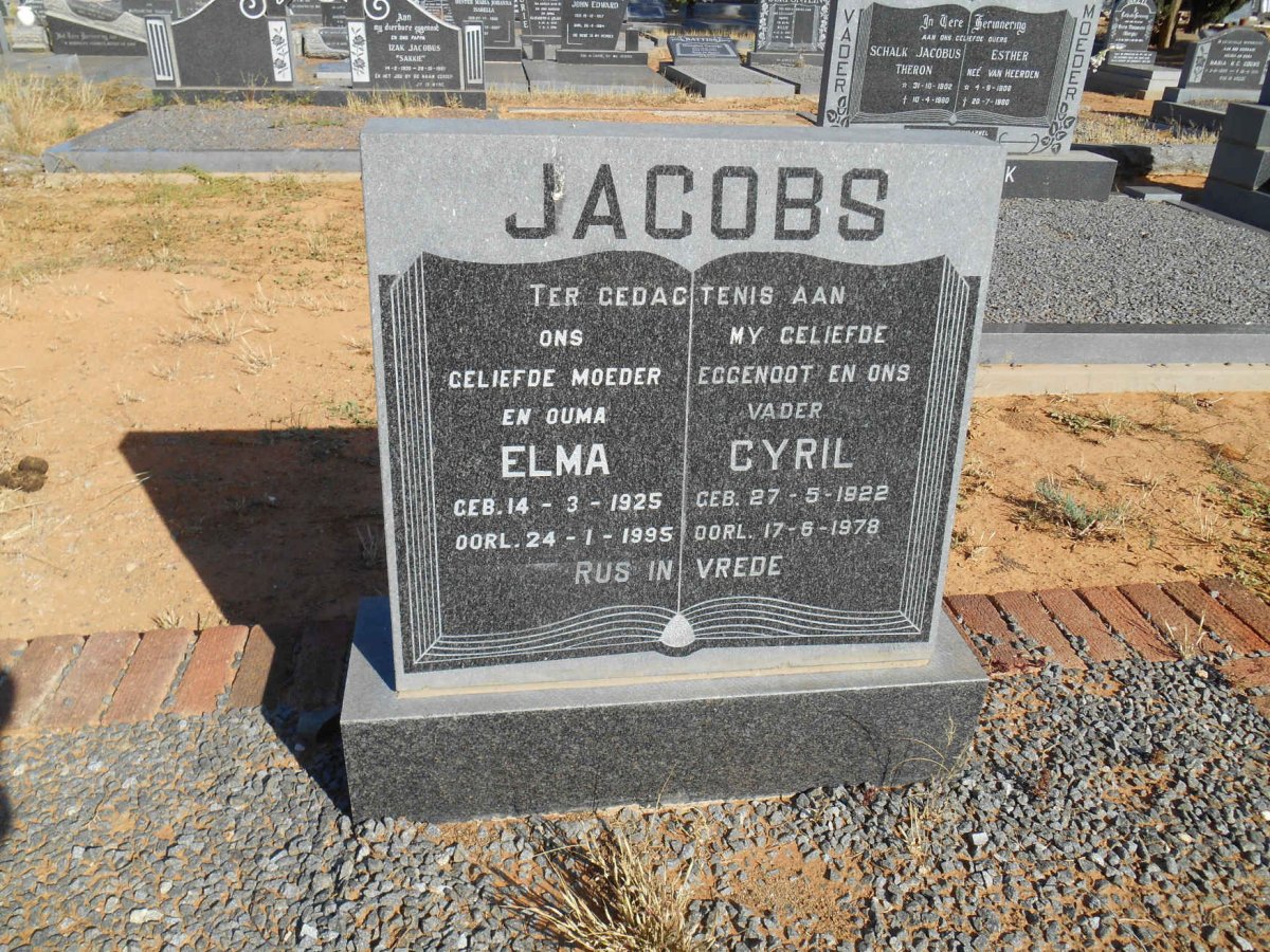 JACOBS Cyril 1922-1978 &amp; Elma 1925-1995