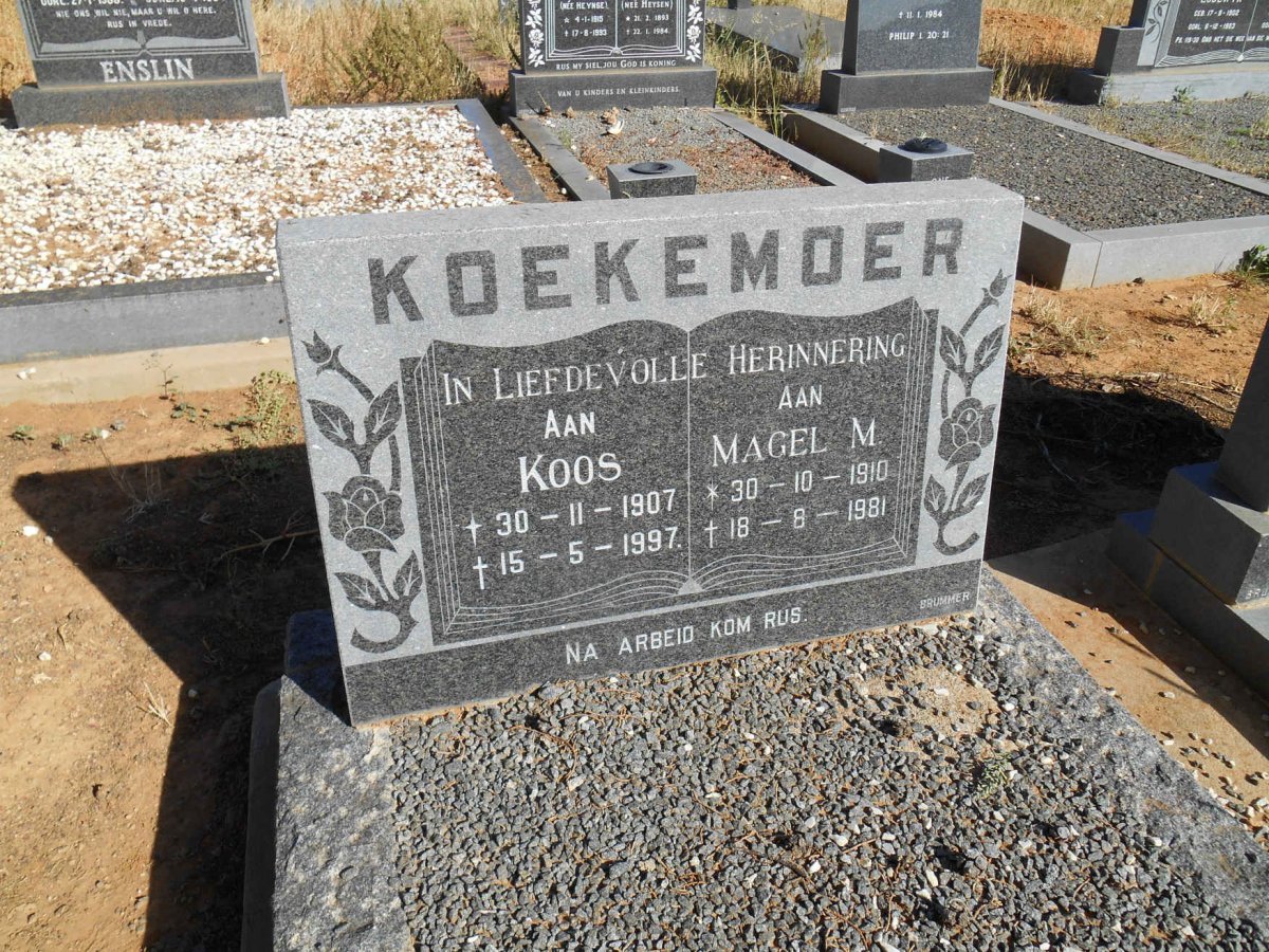 KOEKEMOER Koos 1907-1997 &amp; Magel M. 1910-1981