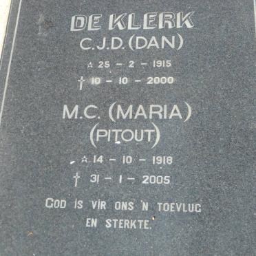 KLERK C.J.D., de 1915-2000 &amp; M.C. PITOUT 1918-2005