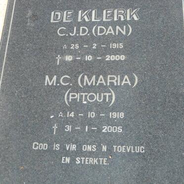 KLERK C.J.D., de 1915-2000 &amp; M.C. PITOUT 1918-2005