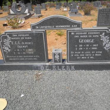 KLERK George, de 1907-1996 &amp; E.C.L. KEMP 1917-2013